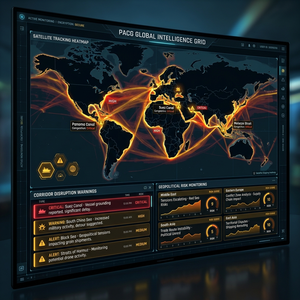 Geopolitical risk satellite heatmap