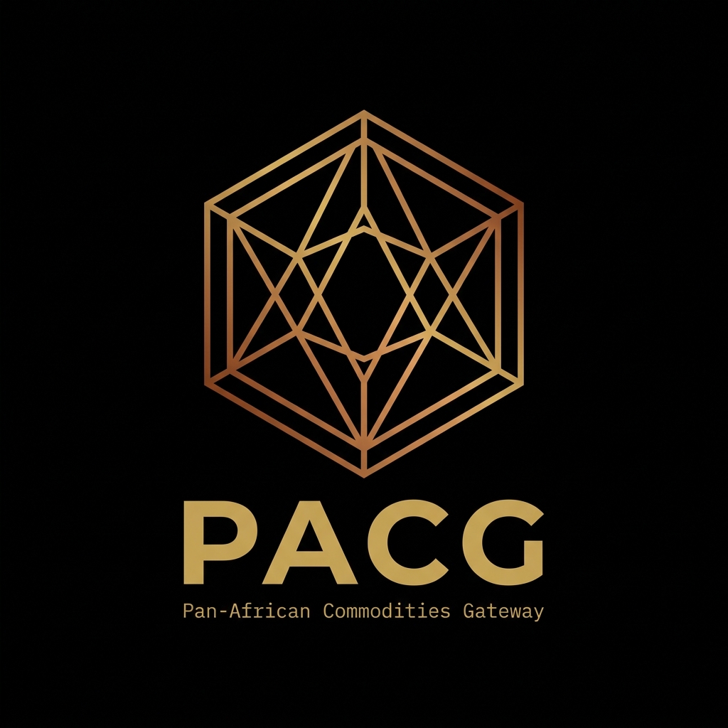 PACG Primary Logo — Hexagonal lattice mark with PACG wordmark in gold