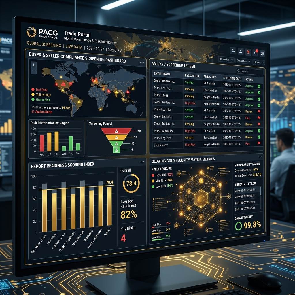 AML and compliance check dashboard
