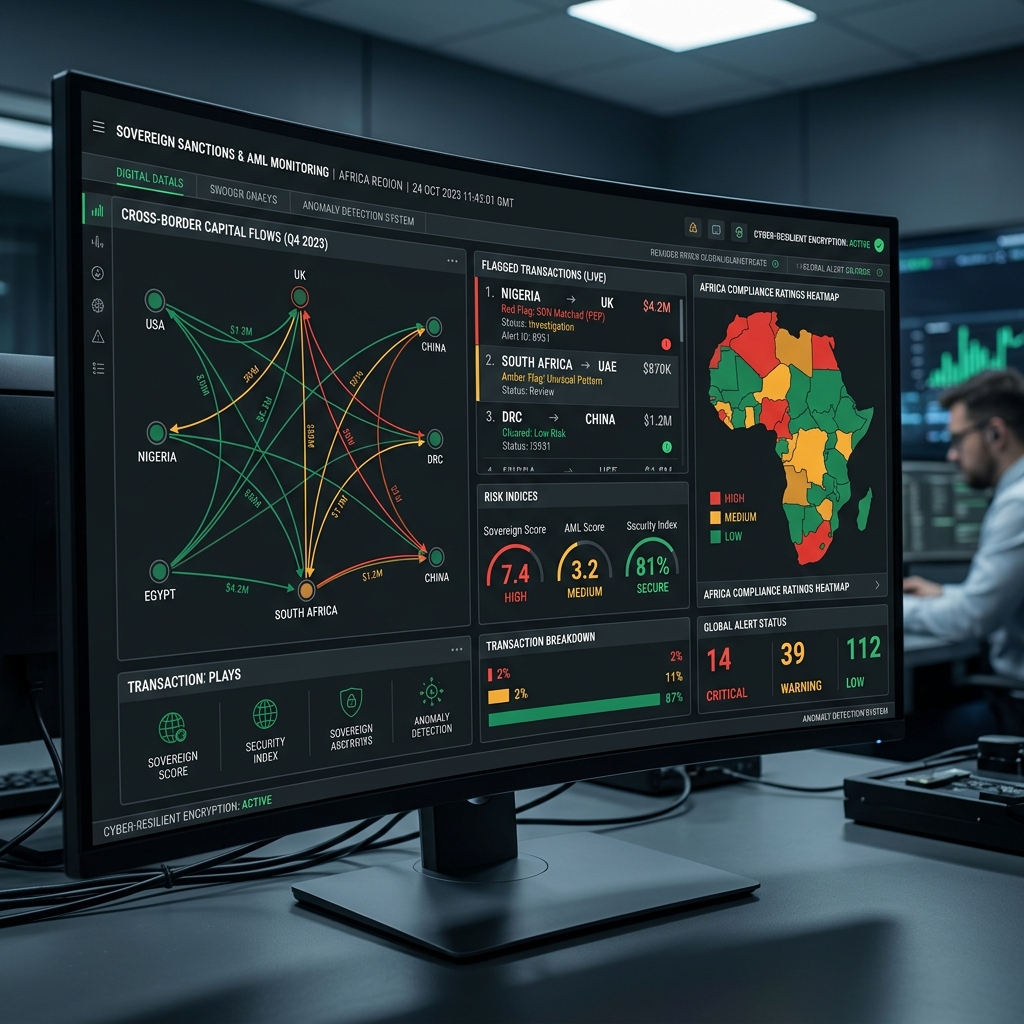 Cross-border sanctions and AML transaction heatmap